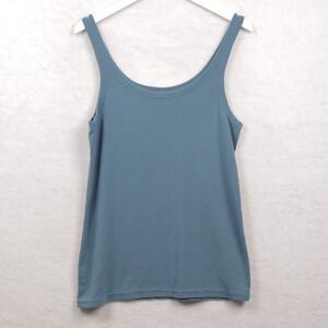 PERUVIAN CONNECTION Pima‎ Cotton Modal Tank Top Scoop Neck Blue Sz XL